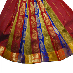 Click Here For Bigger Zoom - Multicolor Pattu parikini SPP-31 (unstitched)